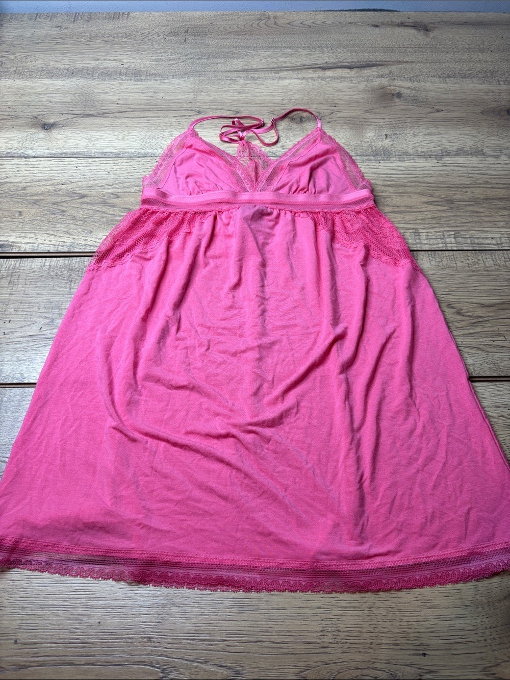 Victoria's Secret Hot Pink Lace-Trim BarbieCore Chemise Size Medium NWT